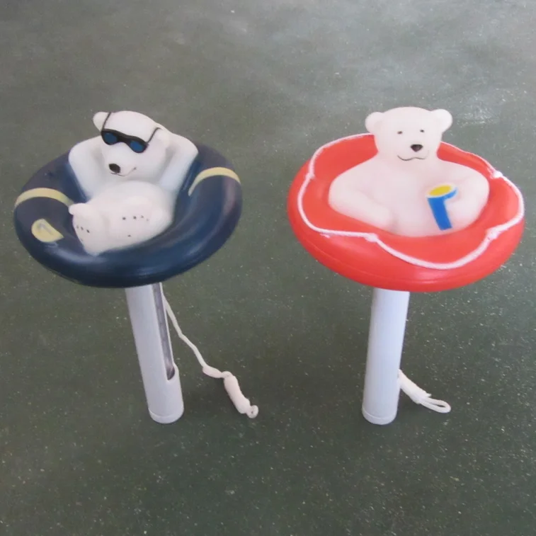 Red and Blue Bear Swimming Pool Floating Thermometer, Water Floating thermometer