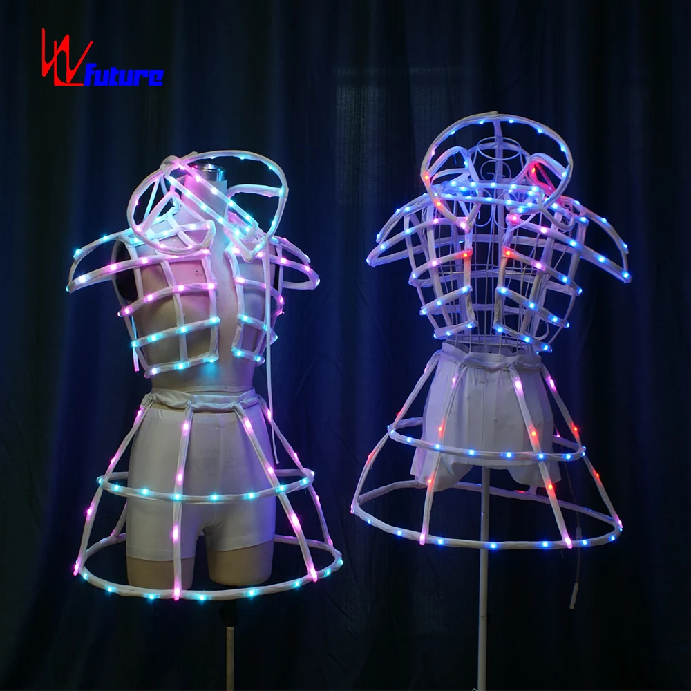 Будущее Smart 3D Светодиодная подсветка клетка корсет платье