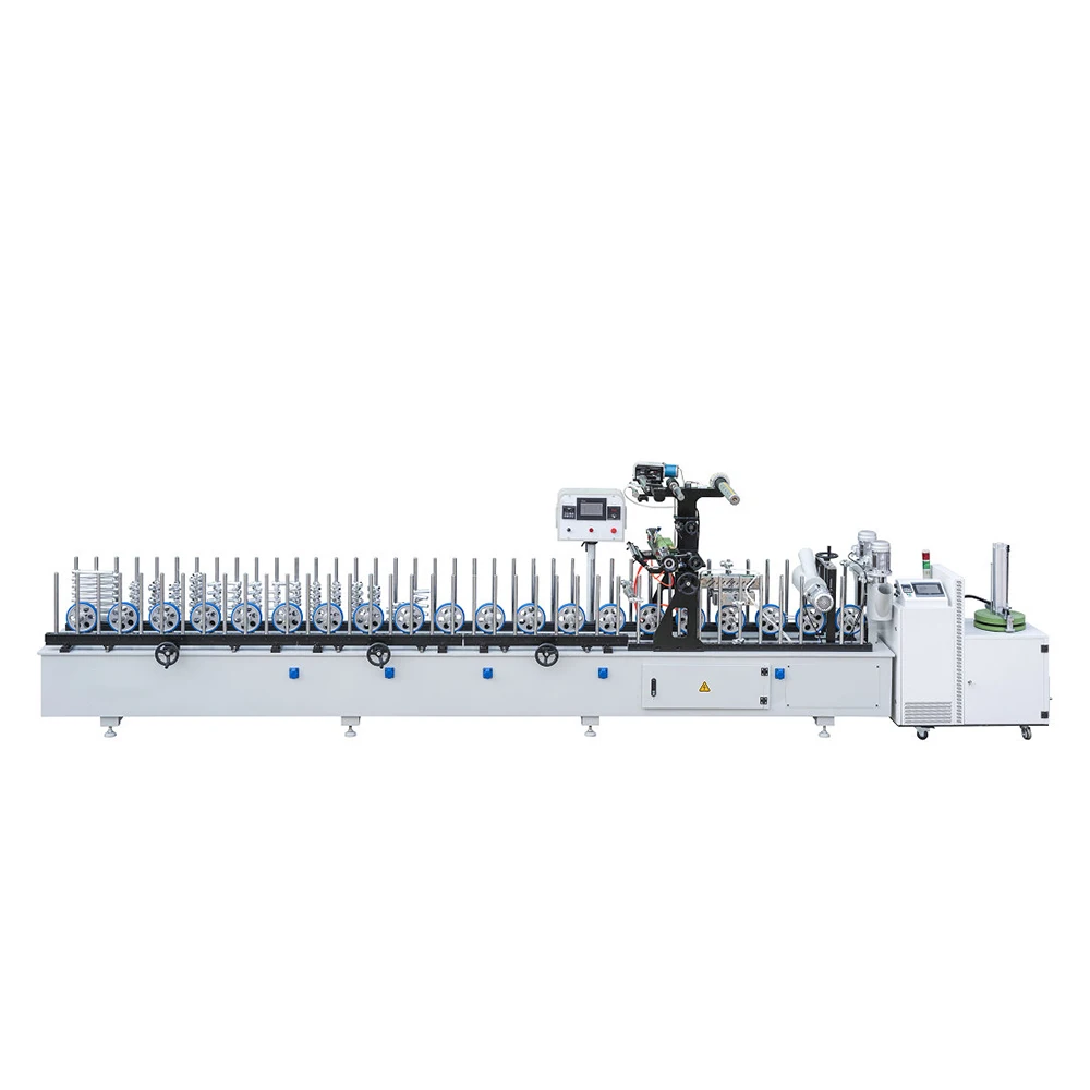 Wood Mdf Automatic PUR Hot Melt Glue Profile Wrapping Machine