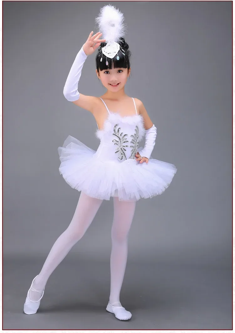 Children Professional White Swan Lake Ballet Tutu Costume Girls Ballerina Dress Kids Ballet Dress Dancewear Dance Dress For Girl