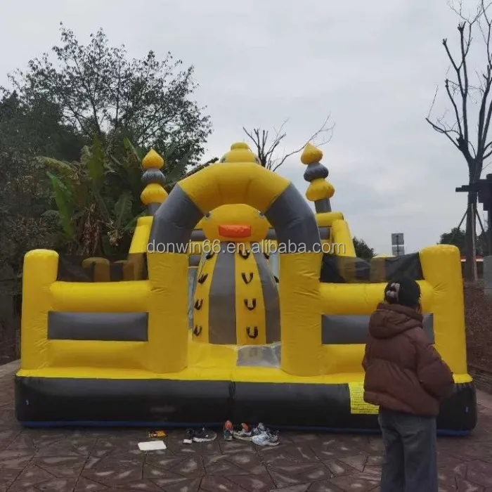 Commercial Customized Kids Bouncy Castle With Slide Amusement Outdoor Fun City Carnival Clown Circus Inflatable Playground