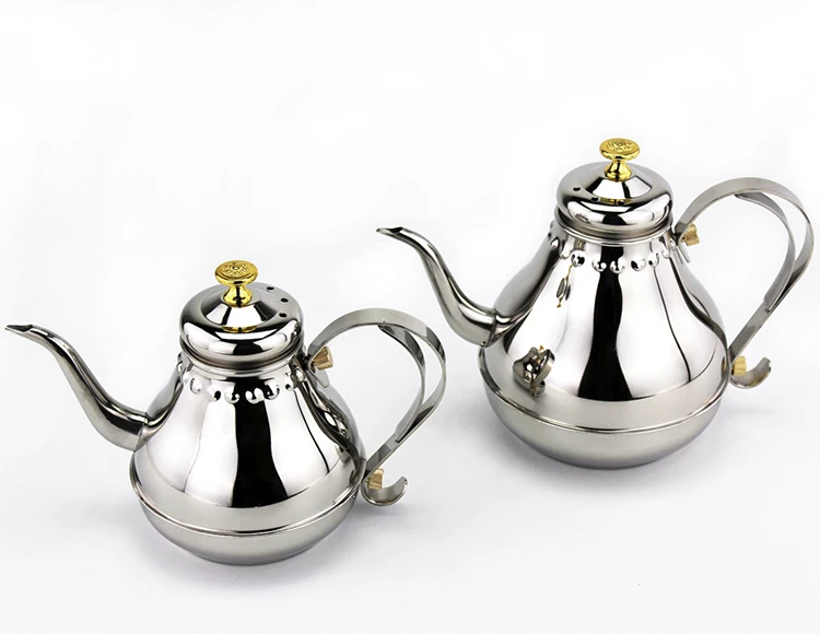 Wholesale China 201 stainless steel  tea pot with stainless steel lid small  mouth palace kettle