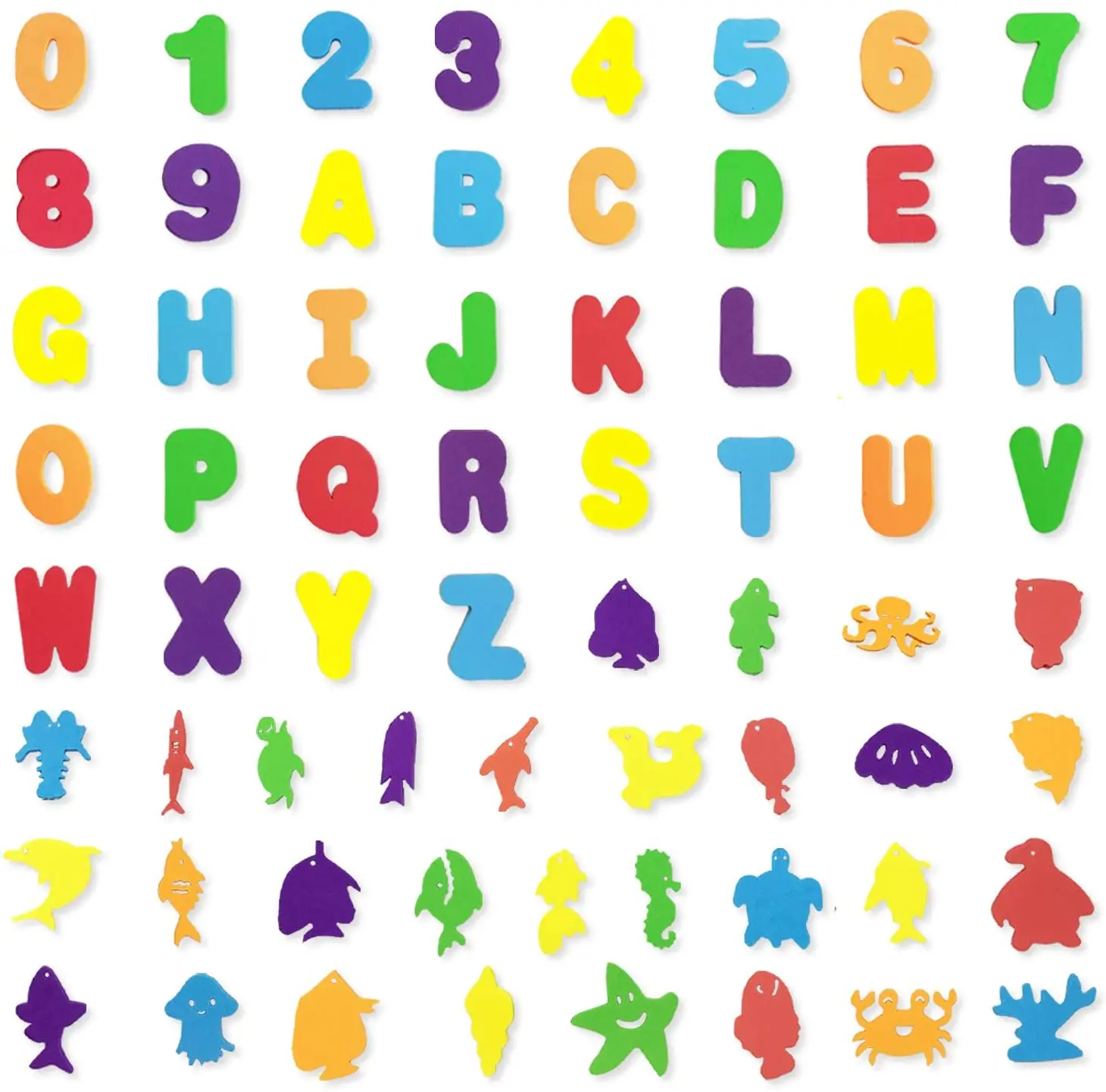 66pcs Bathroom bathtub toys Foam Alphabet Numbers Animals Toys Eraly Educational Baby bath toys for Kids