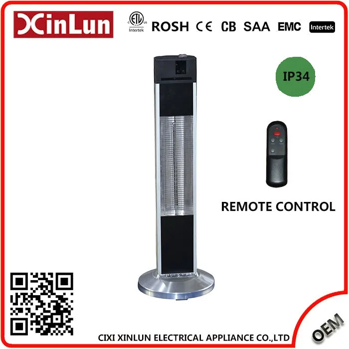 Outdoor Electric Carbon Infrared Patio Heater with Remote Control Waterproof Free-Standing Installation Household Hotels Garages