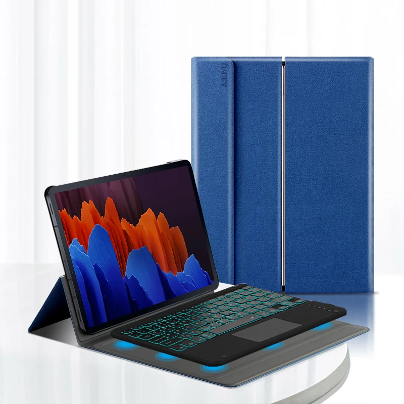 AJIUYU Detachable BT Keyboard Case for Samsung Galaxy Tab S7 Plus 12.4 inch SM T970 T975 Tablet Protective cover Smart Case