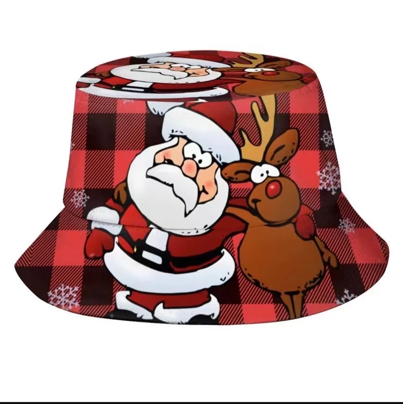 Syh1039 Christmas Outdoor Casual Sun protection Shading Fitted Unisex Collapsible Cartoon Gorras Bucket Hat