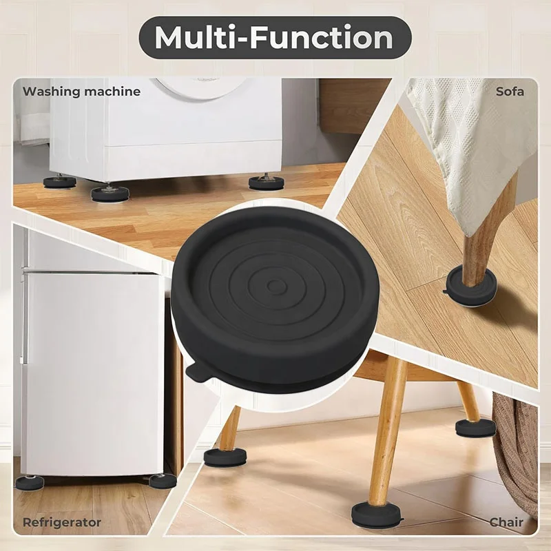 Custom 4 pcs Rubber Silicone  Anti Vibration Pads for Washing Machine Shock Foot Pad for Washer and Dryer Machine
