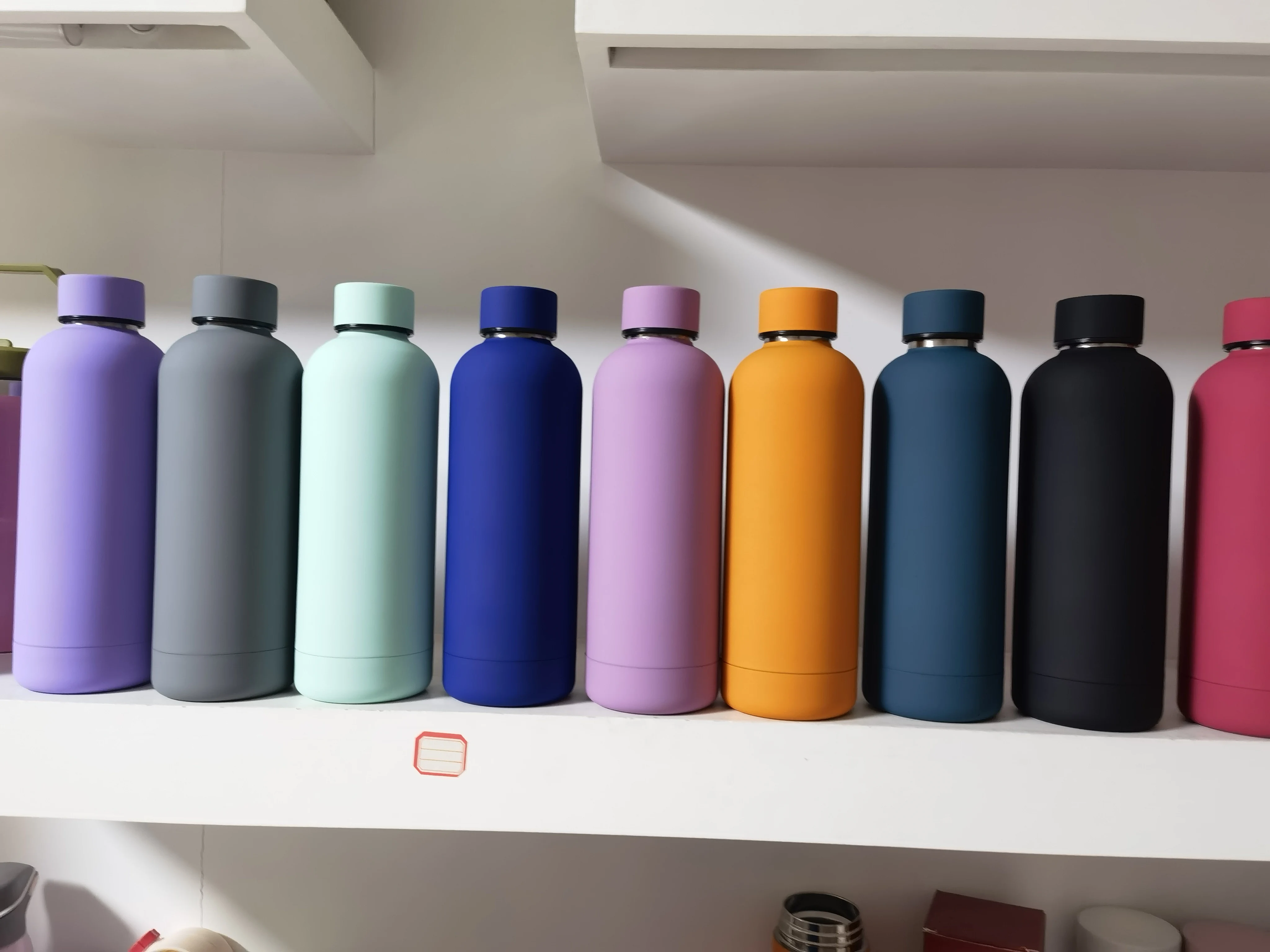 Stock Vacuum Bottle Stainless Steel Water Bottles With Silicone Rubber Coating
