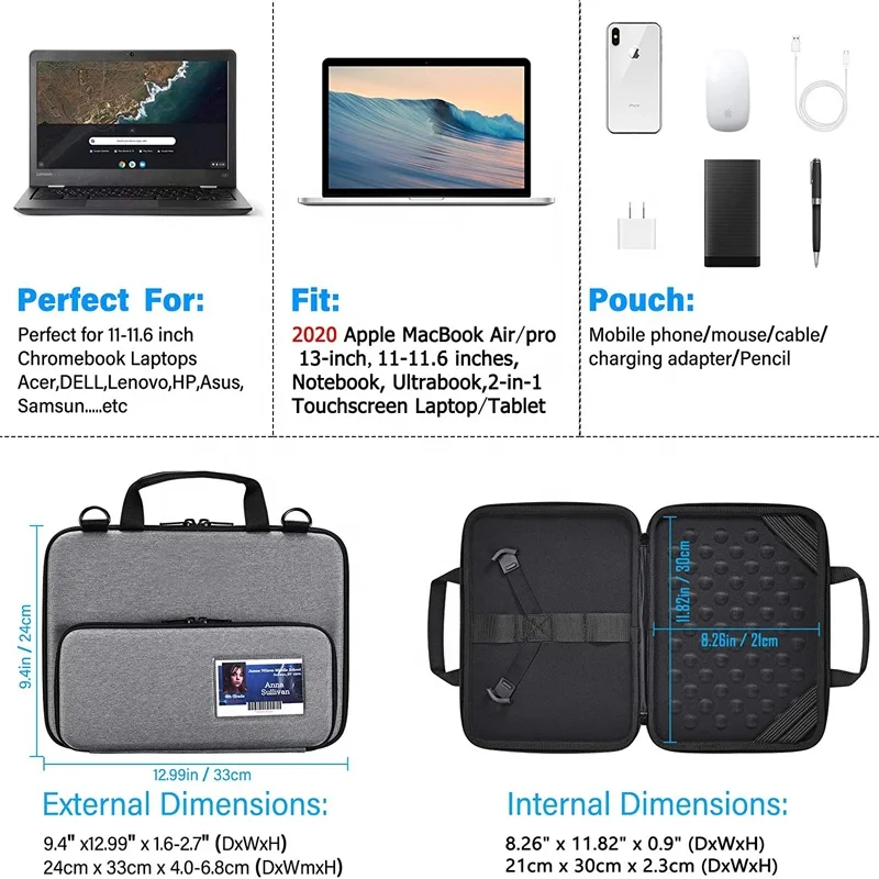 Custom Wholesale Waterproof Computer Carry Eva Case Travel Storage Pc Laptop Carrying Case