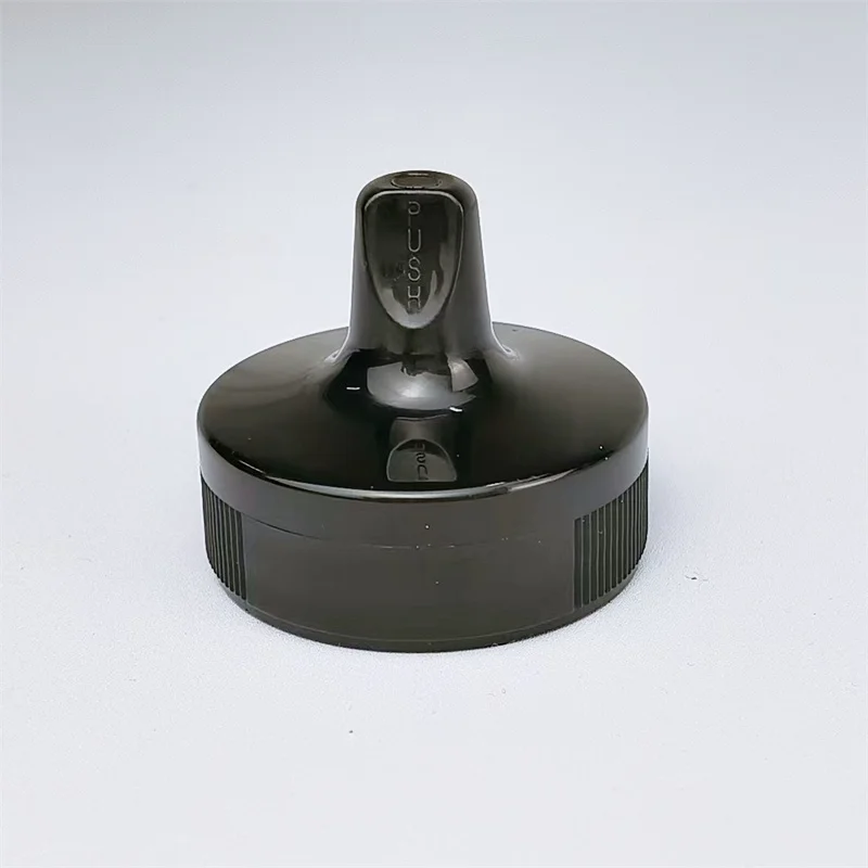38-400 Black Plastic Flip Top Cap For Squeeze Sauce Bottle Cap With Silicone Valve