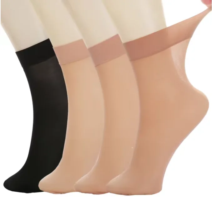 Cheap Prices Breathable Nylon Silk Disposable Adult Thin Breathable Try On Elastic Silk Transparent Ankle Quarter Sheer Socks