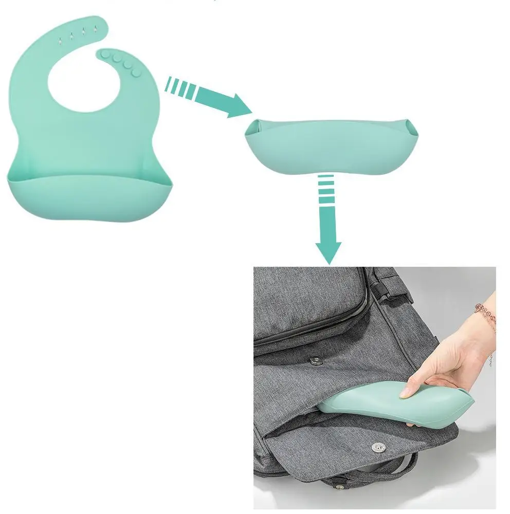 Wholesale Custom Waterproof Detachable Adjustable Food Feeding Toddler babero de silicona Baby Bib plate bowl Set