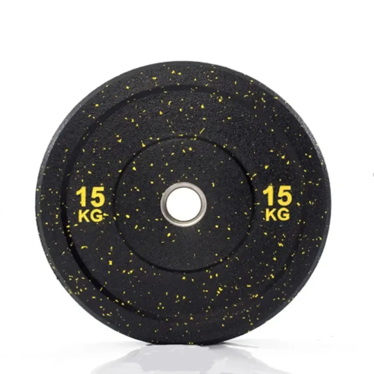 UNIQ 5kg 10kg 20kg 25kg Colorful Granular rubber Rubber Bumper Plate With 2 Inch Stainless Steel Hub Gym Barbells Weight Plates