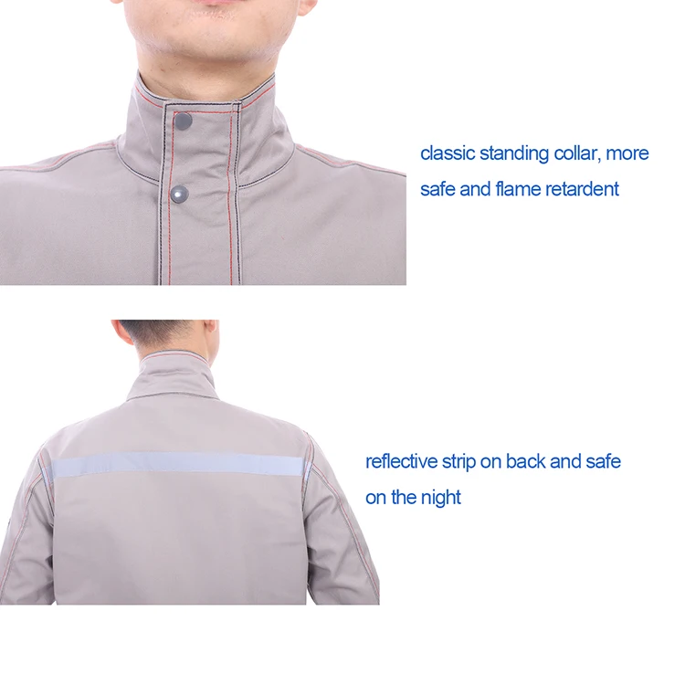 Wholesale 100 Cotton Long sleeve Anti Static Fire Resistant Construction Workwear Coverall  Worker Jacket