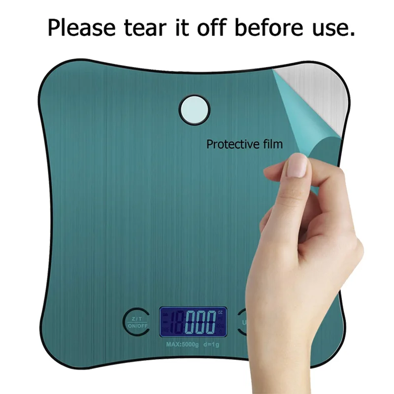 Factory supply customized hot selling square 5kg electronic stainless steel Digital Kitchen Scale