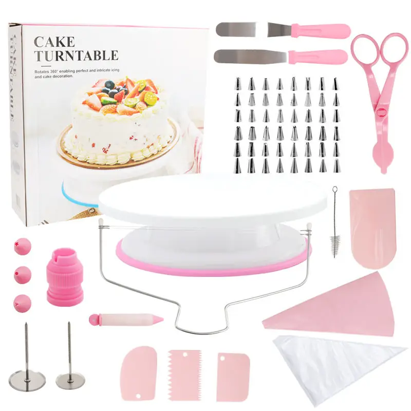 Non-slip Cake Decorating Supplies Cake Turntable Baking Tools Nozzles Piping Tips Sets Baking Tools Cake Decorating Set