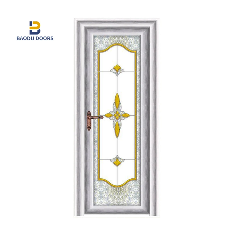 Aluminum bathroom door for houses interior waterproof commercial glass aluminium doors for external factory prices