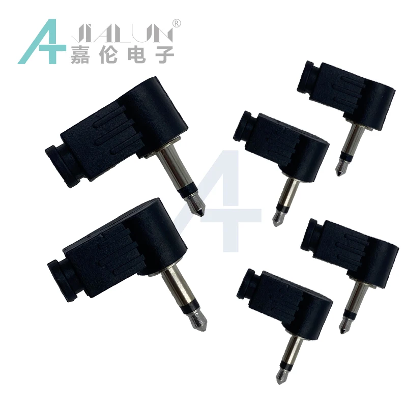 3.5mm Mono Plug Right Angle 90 Degree Solder Mono 2-Pole Plug Connector