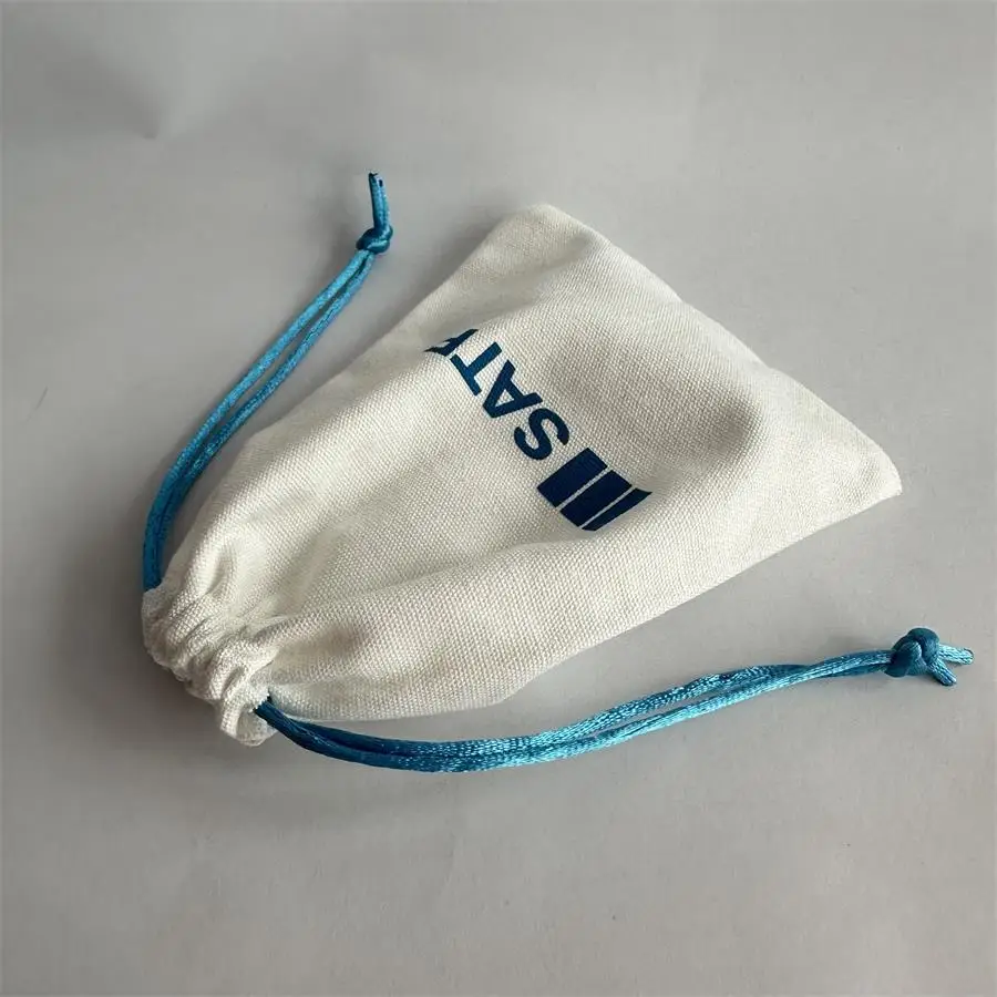 Custom with logo eco friendly fabric storage muslin jewelry women cosmetic bag luxury small mini canvas cotton drawstring bag