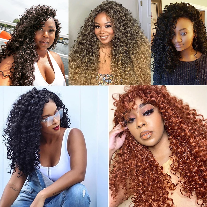 Gogo Curl 10inch 14inch 18inch wholesale curly crochet braid hair  ombre wavy curls go go  water wave with curly ends