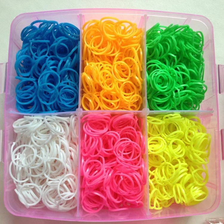 High quality non-toxic colorful cheap rubber loom bands kit DIY loom band for kids