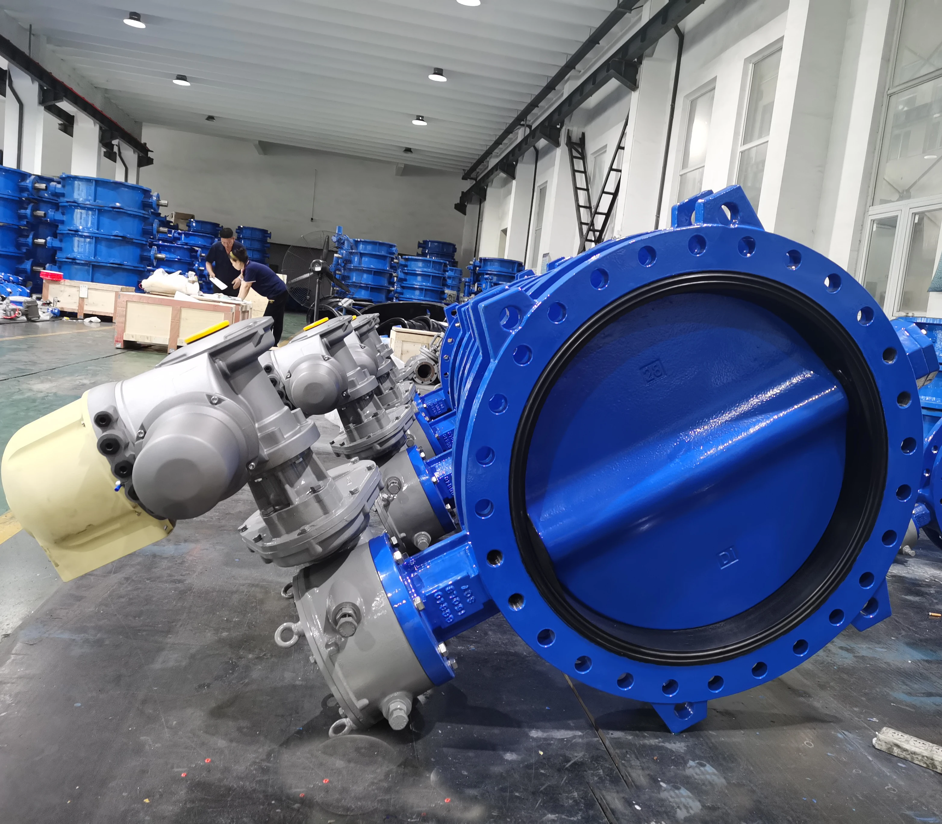 DN500  DN700 Concentric Double Flange Butterfly Valve with IP68 Electric Actuator for Drinking Water