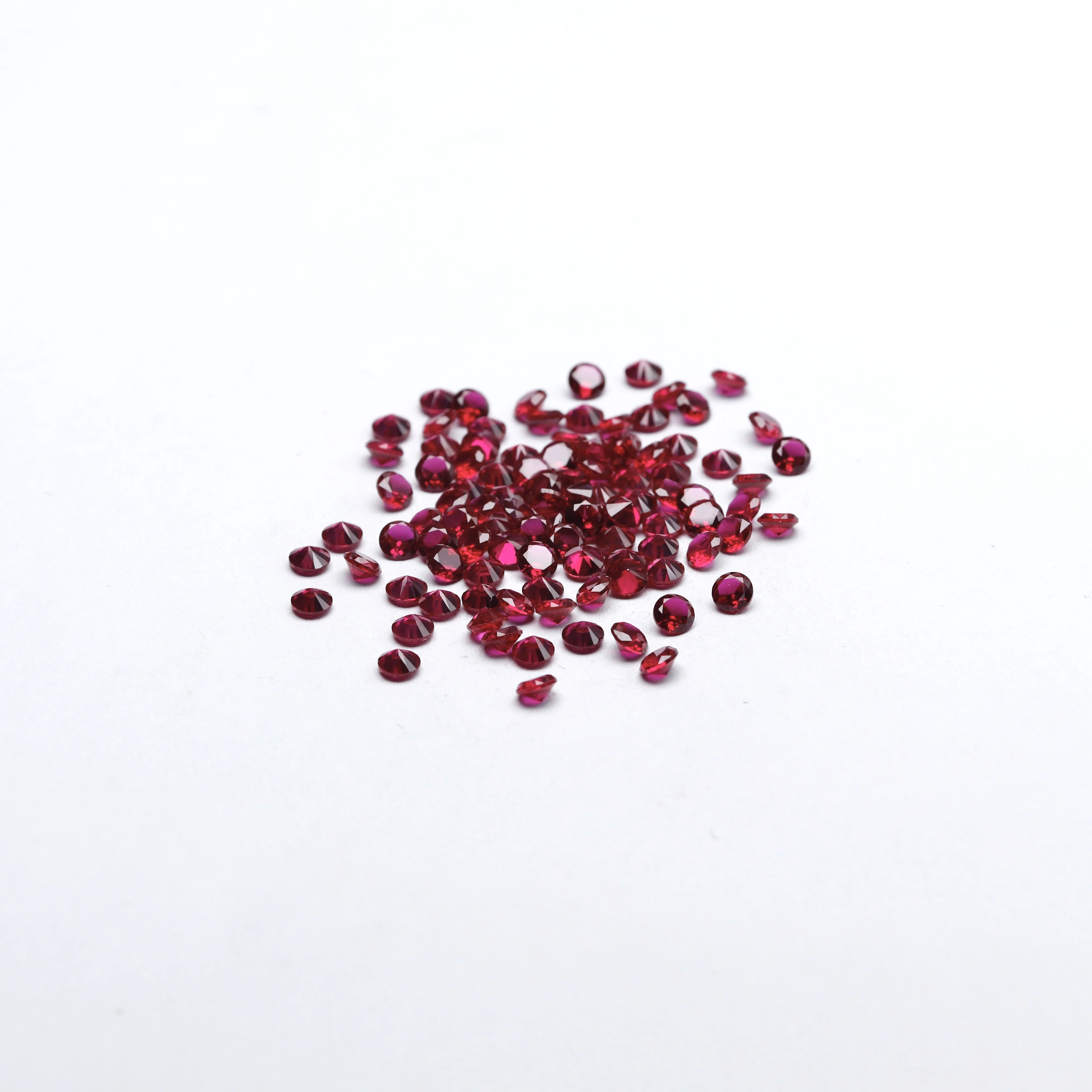 High quality subsize round cut corundum loose gemstone 8# color synthetic ruby