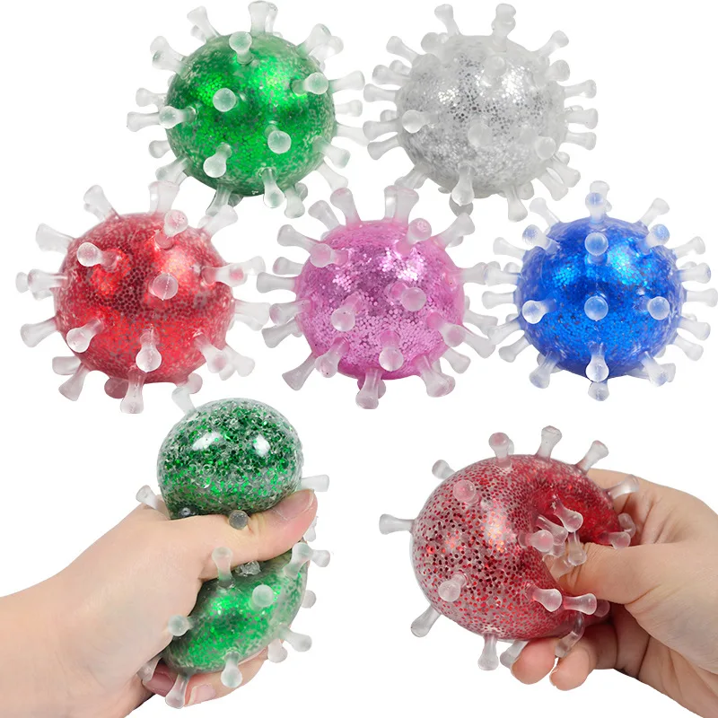 Best selling new fancy toy color beads vent ball squeeze gold powder decompression ball burr toy Gag Toys