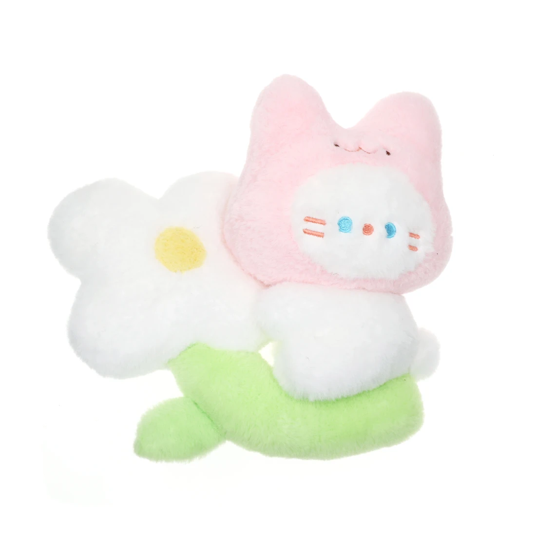 Wholesale customized PP cotton filling plush toy polyester soft cloth kitten and flower stuffed animal plush toy
