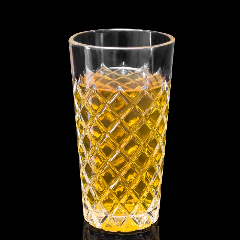 Factory Direct Sell Tall and Thin Water Juice Milk Wine Cup Crystal Whiskey Liquor Glasses Cup Tumbler Drinking Glassware