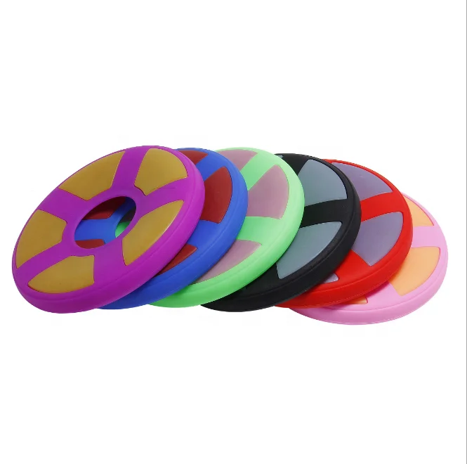 Factory price wholesale luminous dog training non toxic soft flying discs (1600249537121)