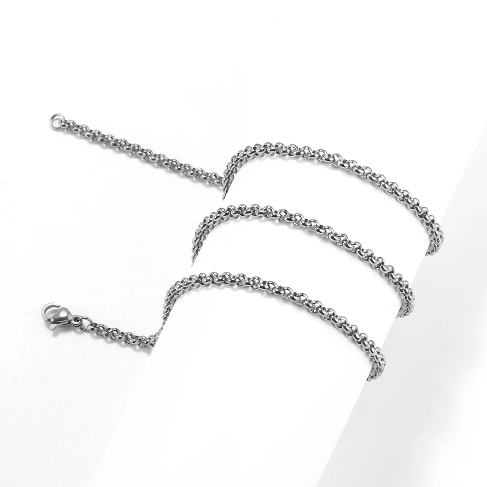 Multi-size 18K Gold Plated Stainless Steel Round Circle Chain Stainless Steel Manufacture Jewelry Link Necklace