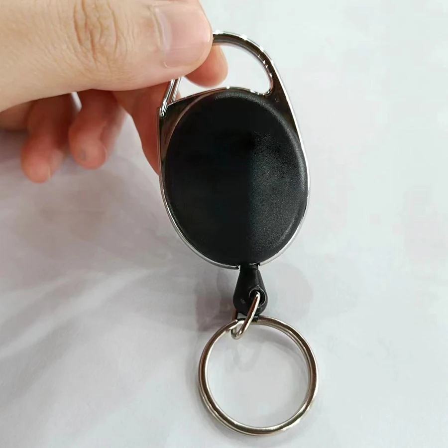 Metal Id Badge Holder Rhinestones Crystal Clip Key Ring Badge Bling Retractable Badge Holder Reel For Nurse Name Card Keychain