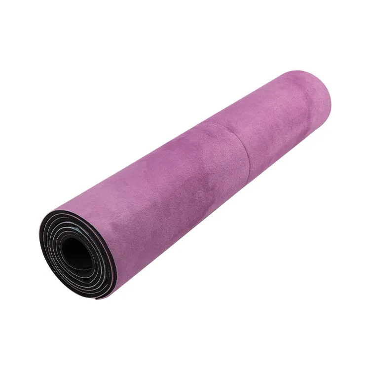 Ultrathin 1mm  travel foldable natural rubber grip suede yoga mat