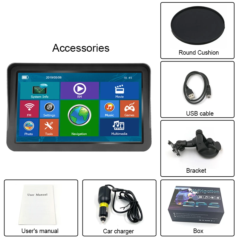 Car GPS Navigation 9 inch BT AVIN Navitel 2022 Europe America Map Sat Nav Truck gps Navigators FM Touch Screen