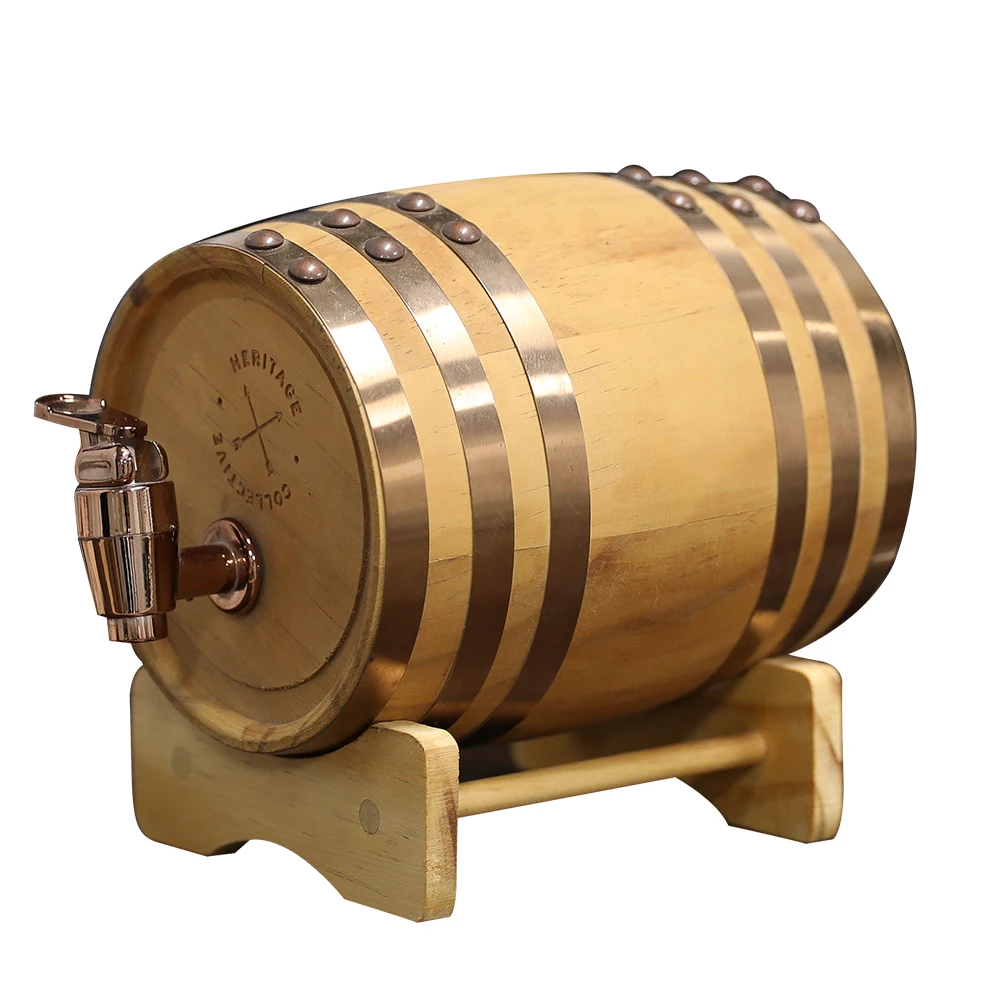 Morezhome high quality 2 Liters Handcrafted using American Oak Aging Whiskey beer wine wooden Barrel for wine