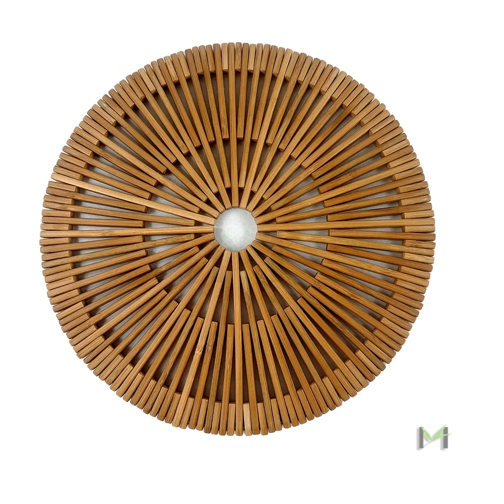 Custom Color Bamboo Trivet Mat , Round Hot Resistance Pot Holder ,Table Mats for Dining Tables