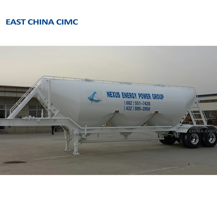 30cbm Pneumatic Dry Bulk Cement Tank Trailer For Fly Ash And Lime