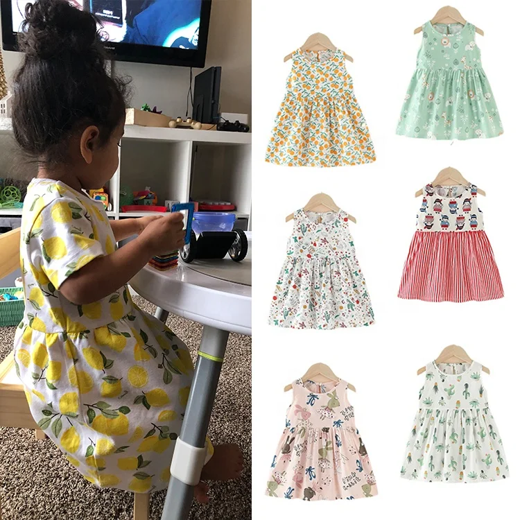 Wholesale summer baby girls cute 1-5 years Baby Girl cheap Floral  Infant Flower Dress baby girls dress