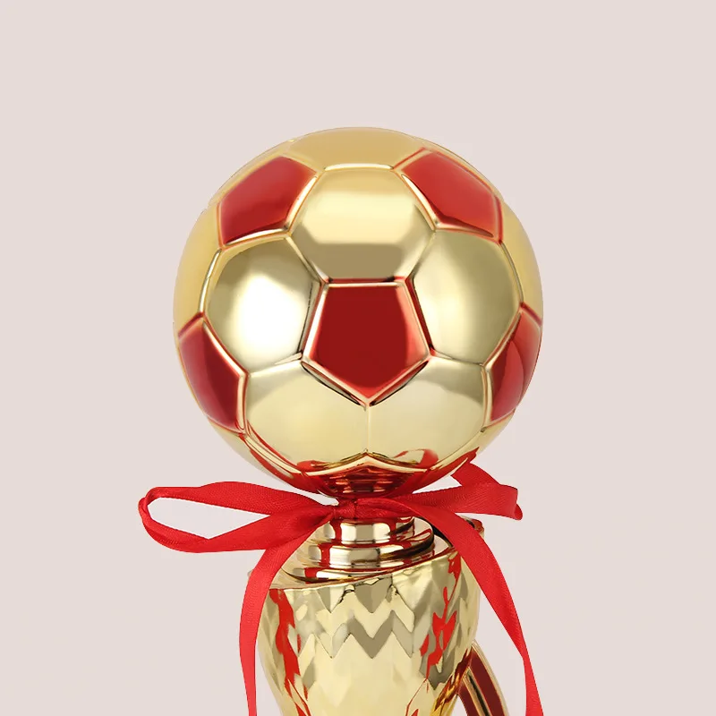 New custom design gold resin soccer Trophy Award Champion League World Memorial big blank Football Trophy Cup for Sport toppers