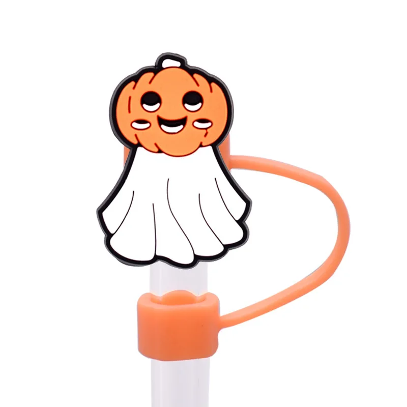 CIVI Straw Covers Cap 2-3cm Halloween Theme Straw Topper Protectors Dust-Proof Drinking Reusable Straw Tips Lids