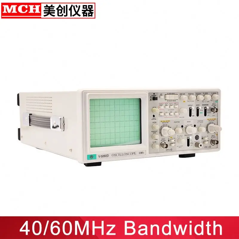 
analog Oscilloscopes MCH V-5060D 60MHz Oscilloscope is used in all kinds of Electronic Products Testing 3 Channel 6 Tracing 
