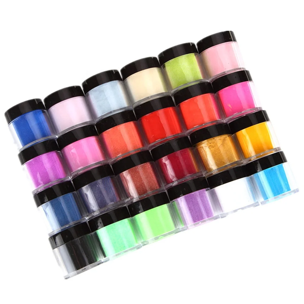 
Nail Art Color Women DIY Nails Art 24 Colors Tips UV Gel Acrylic Powder Dust Design Decoration 3D Decoration 