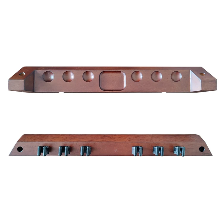 Wall Mount Billiards Cue Rack, Pool Stick Holder, Solid Wood Pool Cue Set Holder for 6 Cues Sticks for sale