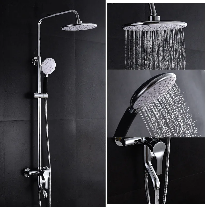 Chrome shower System With Rainfall bathtub Handheld Shower Head thermostatic Brass mixer shower Faucet set