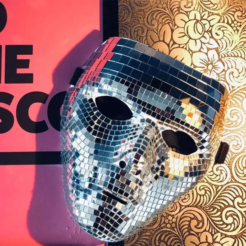 Hot Sale Mirror Ball Disco Mask Bar Prom Glitter Face Mask Party Supplies