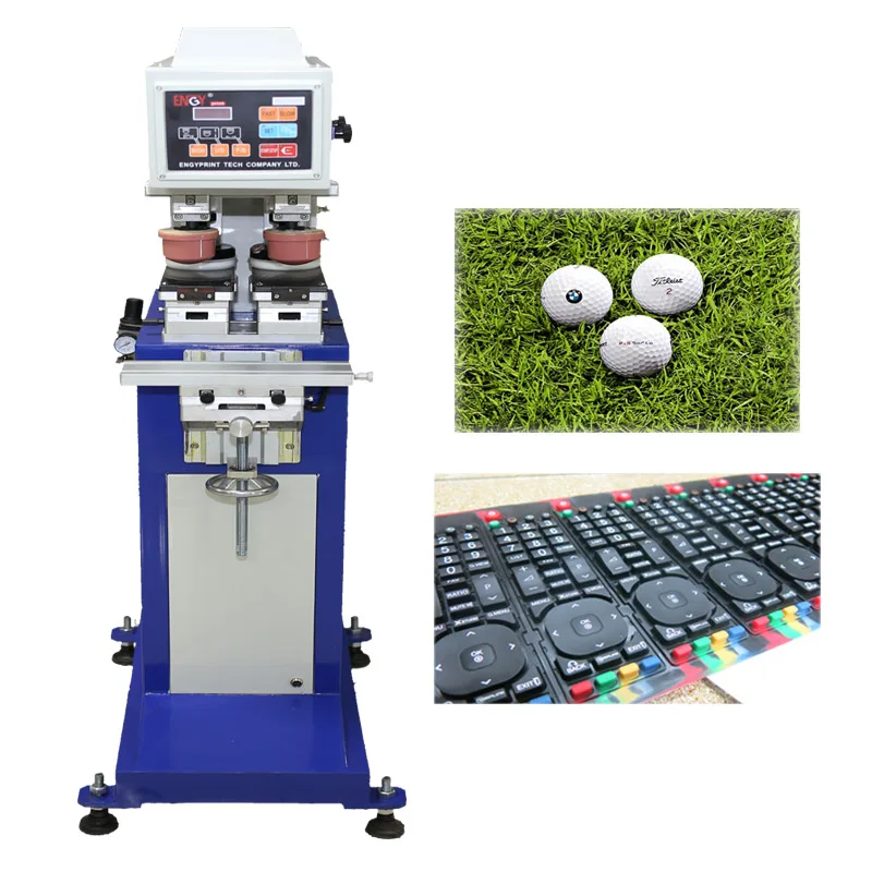 China golf ball cup pen pad printer toys 2 color computer keyboard mouse ink cup hand pad printing machine