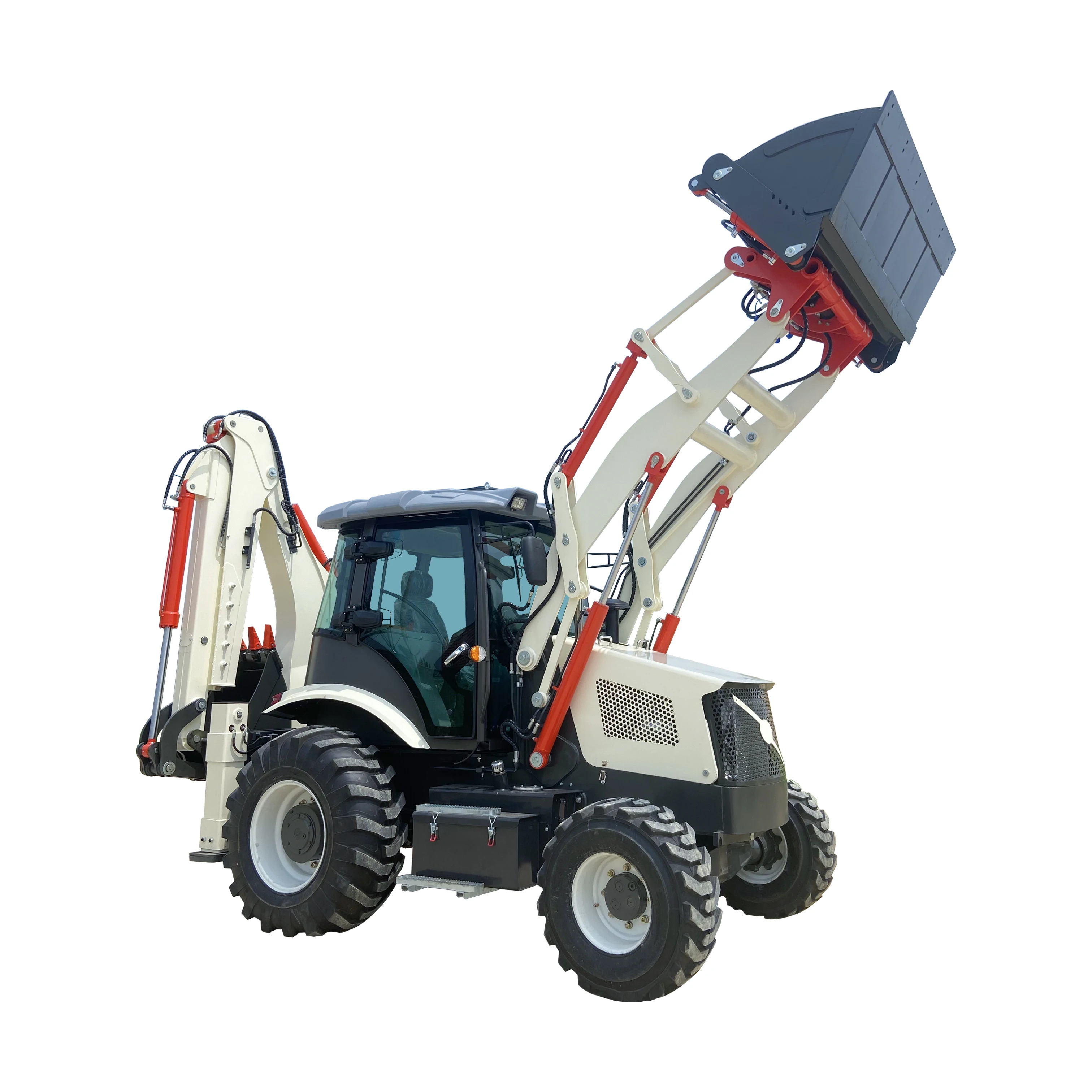 YAWEH 388  backhoe loader tractor mini farm tractor with front end loader and backhoe 2.5 Ton EAC backhoe loader with price