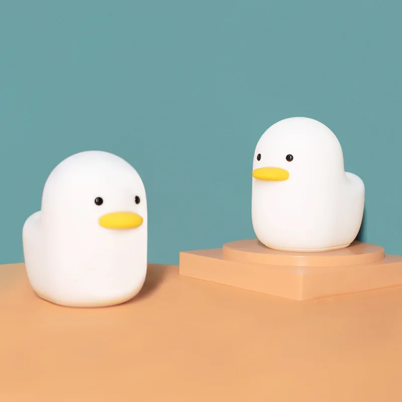 Duck LED Night Light Cute Animal Silicone Nursery Night Light Rechargeable Table Lamp Bedside Lamp with Touch Sensor for room