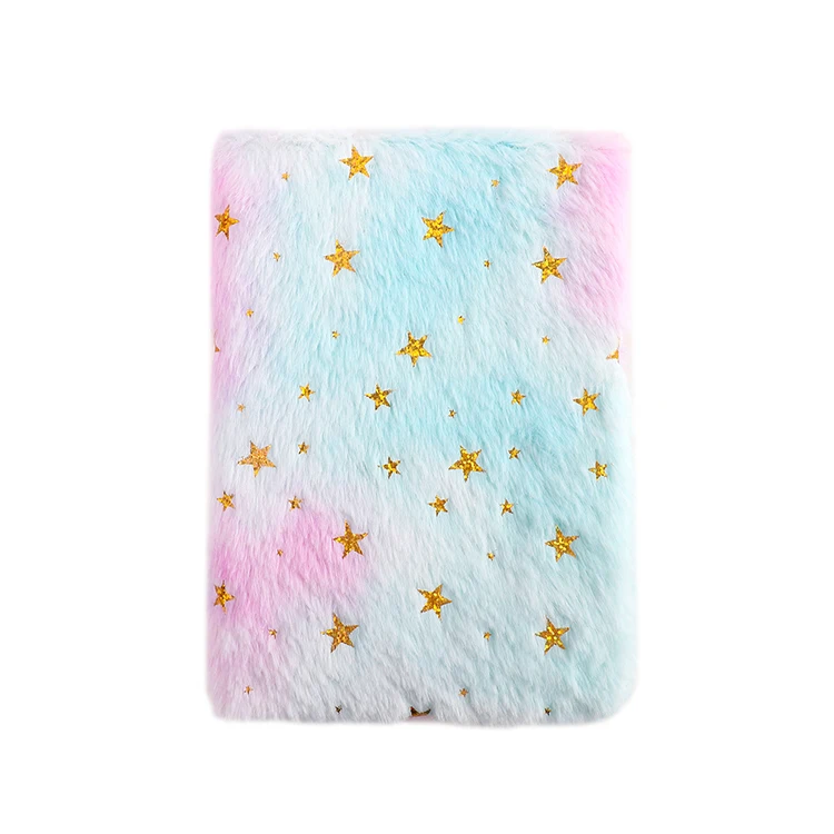 A5 Fluffy Paper Plush Cover Plush Modern Plain kawaii Notebook For Kids School supplies